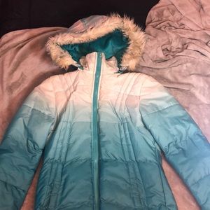 Child’s / young adult snow jacket. Dip dye